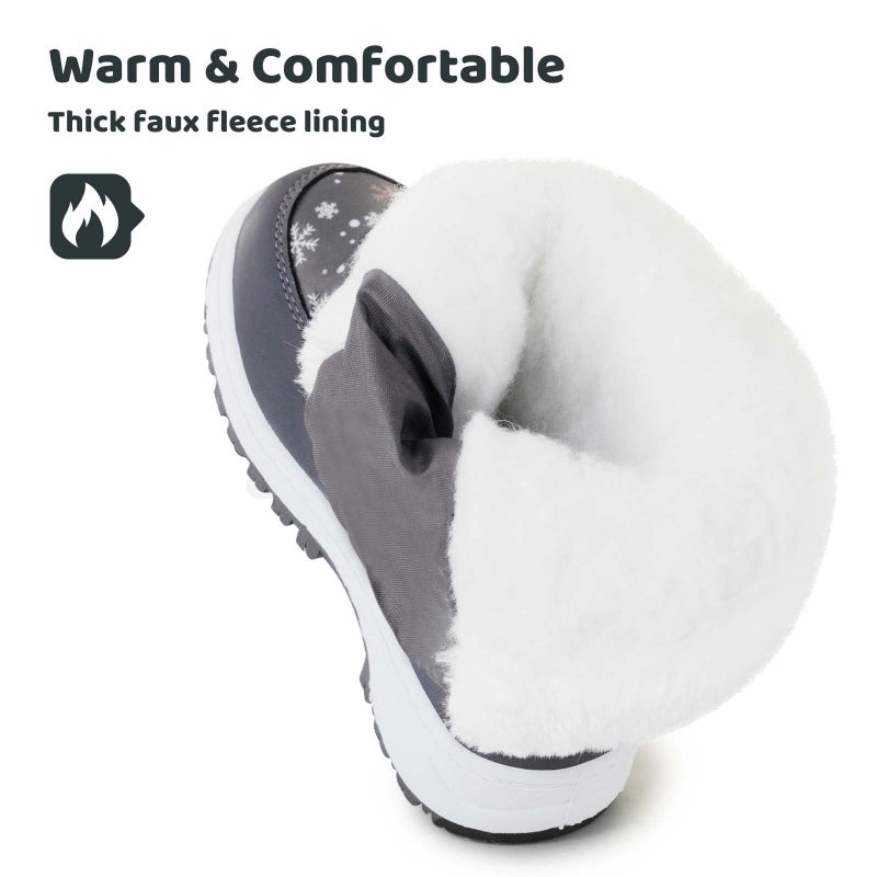 Apakowa Kids Girls Insulated Fur Winter Warm Snow Boots (Toddler/Little Kid) - Image 3
